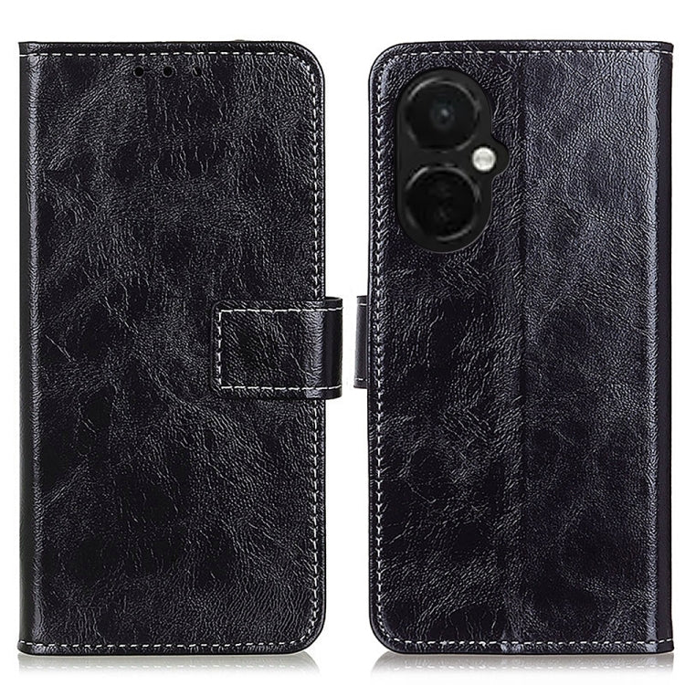 Black textured folio leather phone case with magnetic clasp and camera cutout