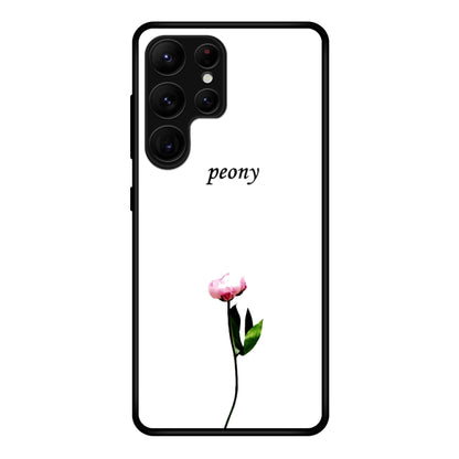 Painted glass phone case with pink peony flower