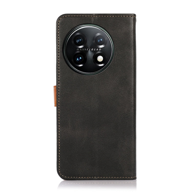 Black leather phone case with camera cutout and stitched edges
