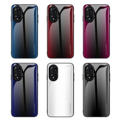 Assorted textured gradient TPU phone cases for OPPO A17 in blue, red, pink, and white