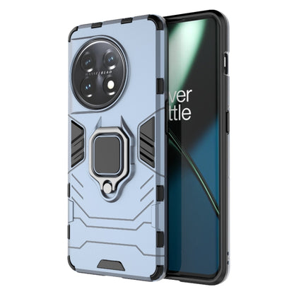 Light blue rugged phone case with magnetic ring holder for OnePlus 11