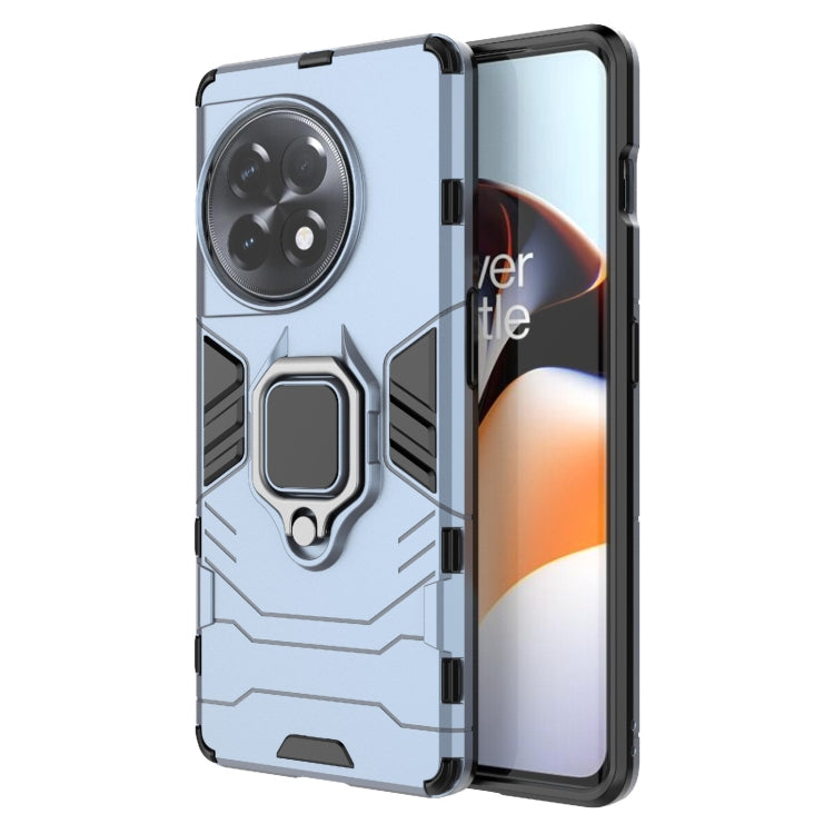 Light blue rugged phone case with magnetic ring holder for OnePlus Ace 2/11R
