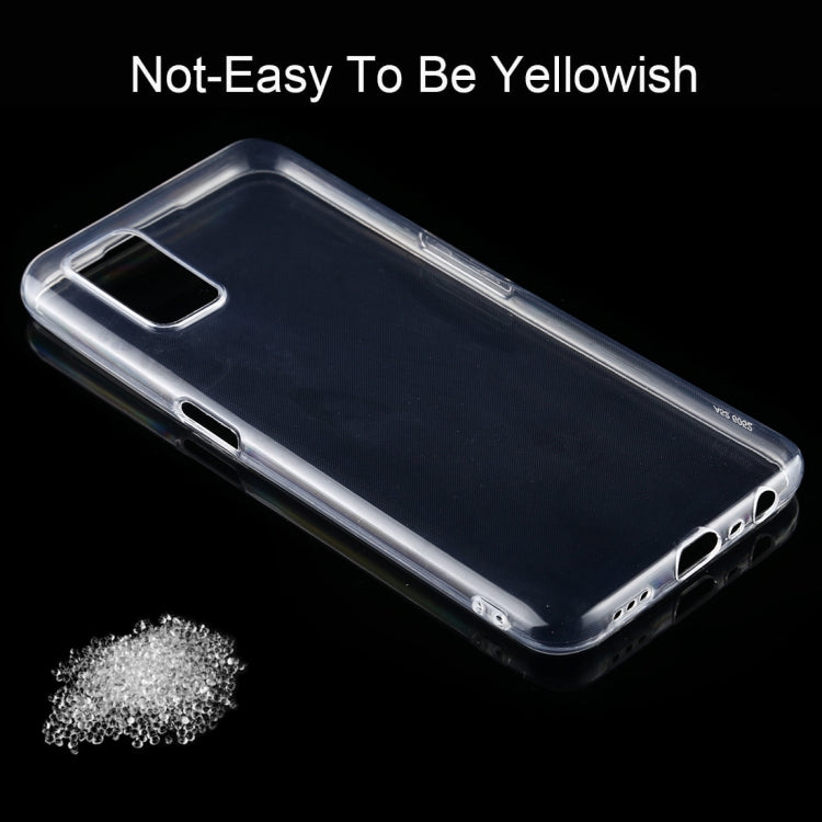 Clear TPU phone case with camera and speaker cutouts, thin protective corners