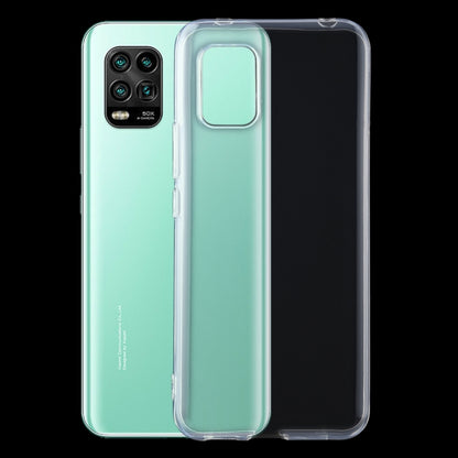 Transparent TPU phone case with camera opening and raised front bezel for protection