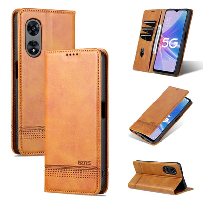 Light brown magnetic flip leather phone case with textured finish and camera cutouts
