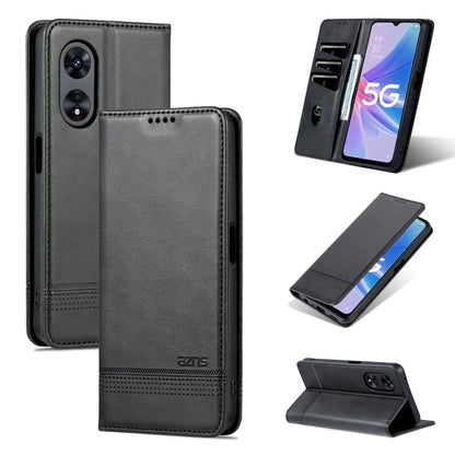Black magnetic flip leather phone case with textured finish and camera cutouts
