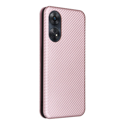 Pink carbon-fiber textured phone case with dual camera cutout and raised edges