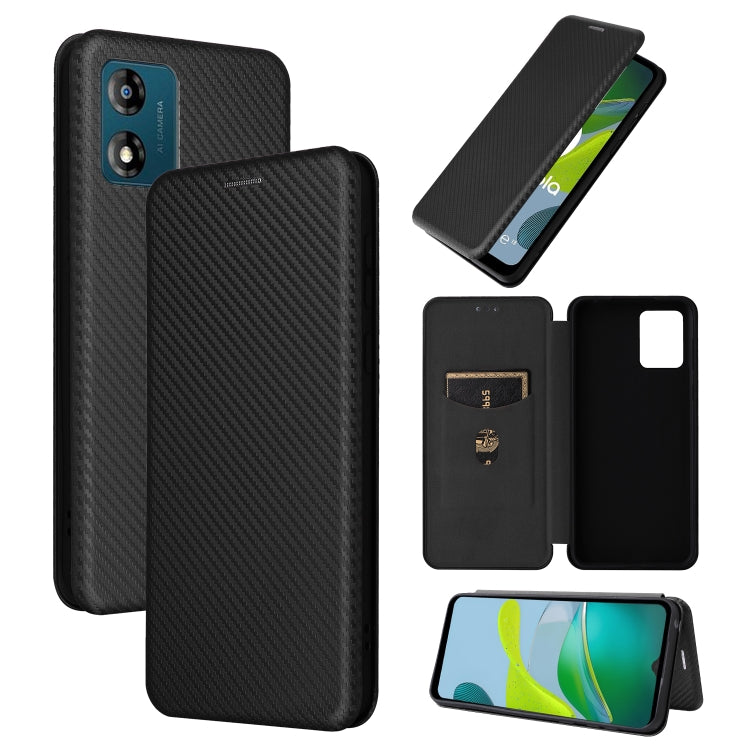 Carbon fiber flip leather phone case in black with card slot and folio cover