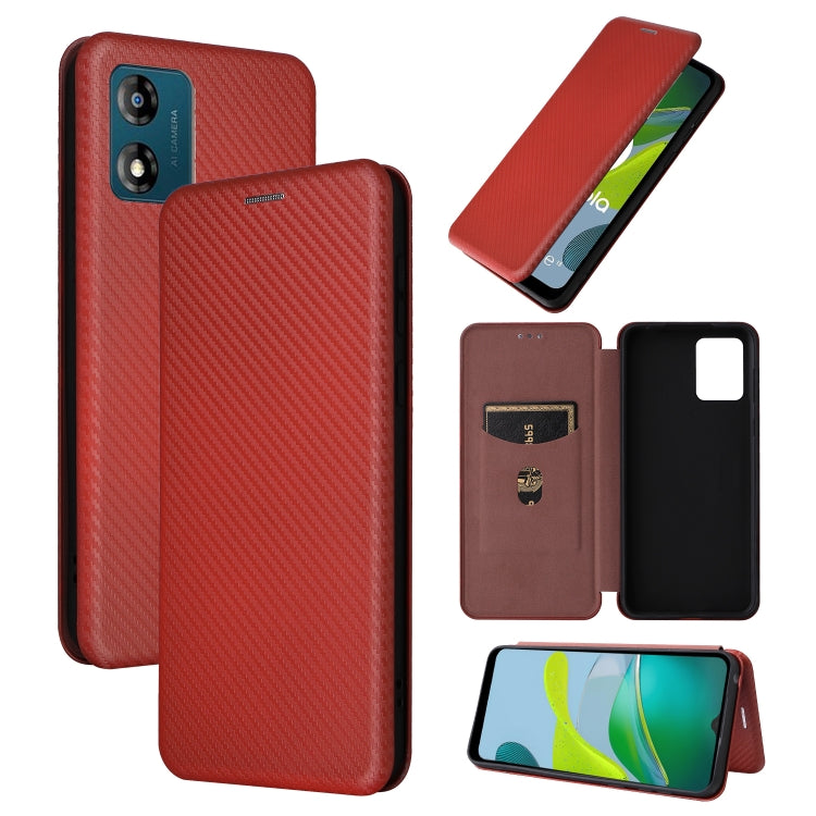 Flip leather phone case with carbon fiber texture, red, flip cover with card slot