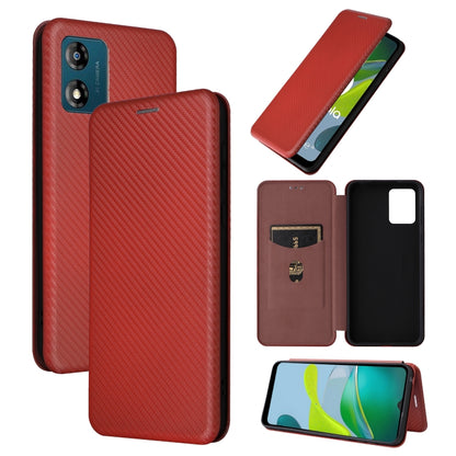 Flip leather phone case with carbon fiber texture, red, flip cover with card slot