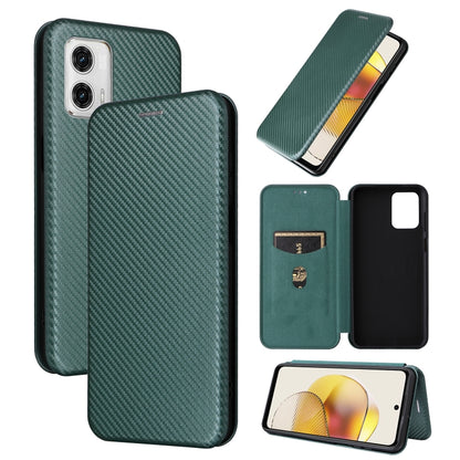 Flip leather phone case with carbon fiber texture, dark green, flip cover and card slot