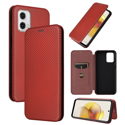 Flip leather phone case with carbon fiber texture, red, flip cover and screen window