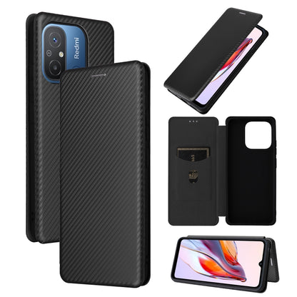 Carbon fiber flip leather phone case in dark gray/black with card slot folio cover