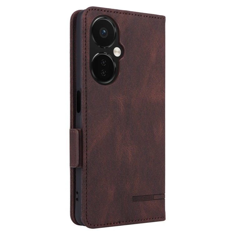 Brown leather folio phone case with magnetic clasp and precise cutouts for cameras.