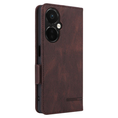 Brown leather folio phone case with magnetic clasp and precise cutouts for cameras.