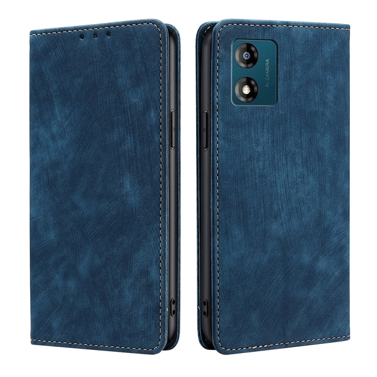 RFID anti-theft leather phone case, blue, single rear camera cutout, flip cover