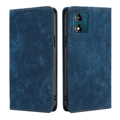 RFID anti-theft leather phone case, blue, single rear camera cutout, flip cover