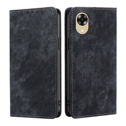 RFID anti-theft leather phone case, dark gray, rear camera cutout with flash opening, flip