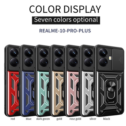 Rugged phone case color options display, seven colors shown with sliding camera cover