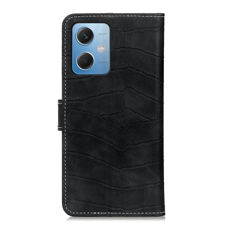 Black crocodile-texture flip leather phone case for phone with camera cutouts