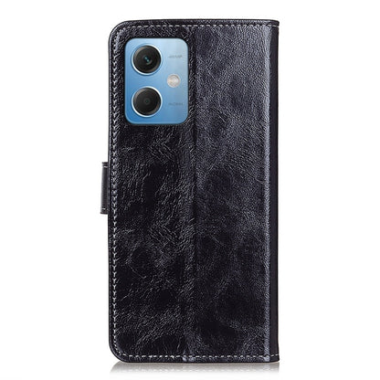 Black textured leather phone case with camera cutout and flip cover