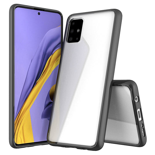 Transparent TPU phone case with black bumper, raised edges for screen and camera