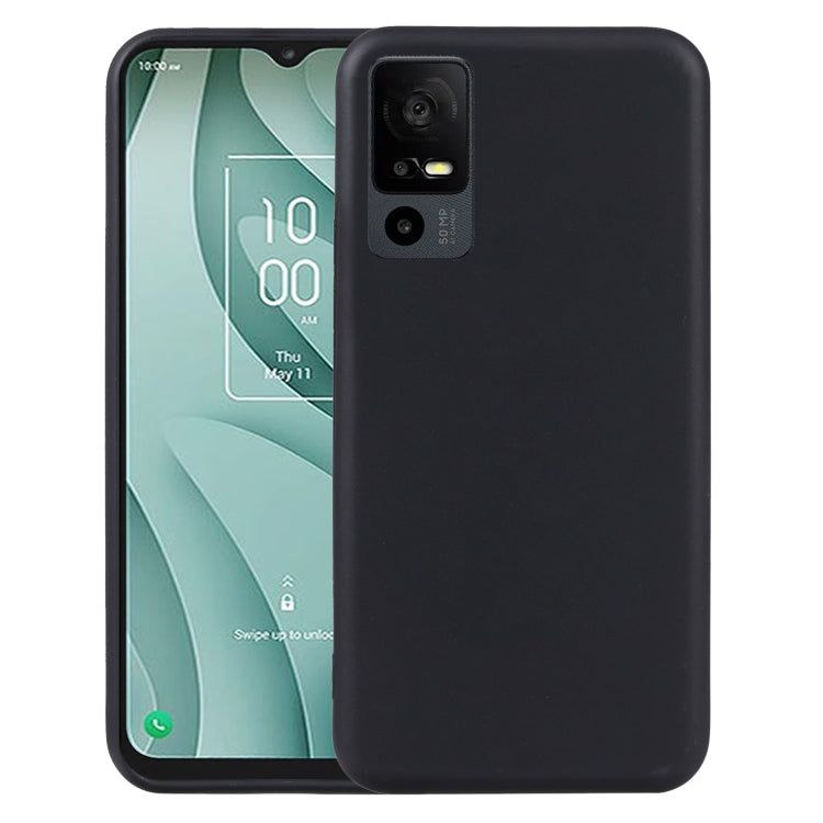 Black TPU phone case with camera cutout and smooth matte back