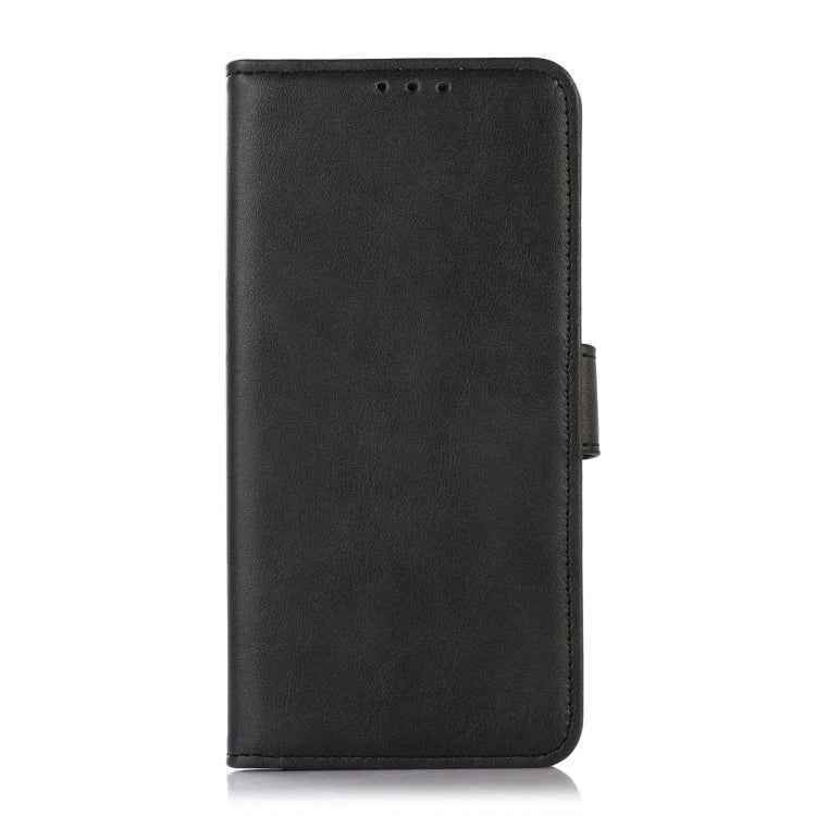 Cow-texture leather phone case for Motorola Moto G73 5G, black, back view