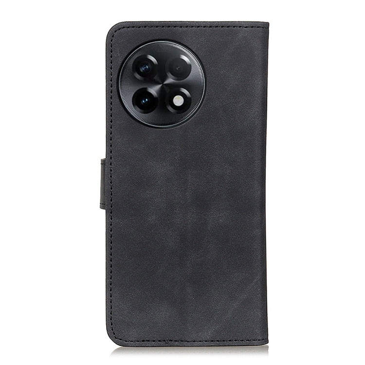 Black flip leather phone case with camera cutout and protective back flap, textured.