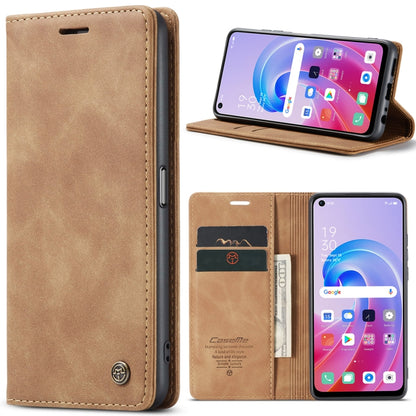 Brown leather flip phone case with card slots and standing cover
