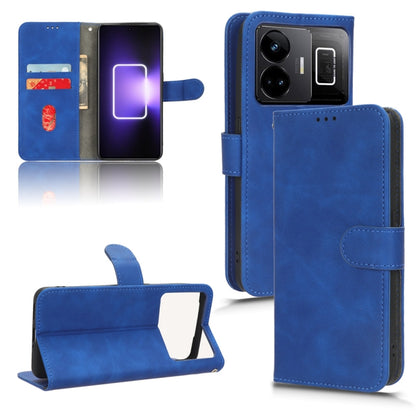 Blue magnetic flip leather phone case with card pocket and kickstand