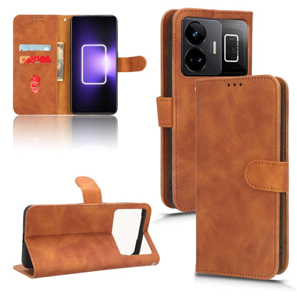 Magnetic flip leather phone case, brown leather with card slots and side camera cutout
