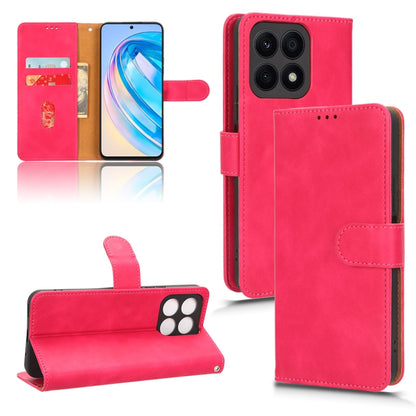 Magnetic flip leather phone case, red with card slots and fold-out viewing stand