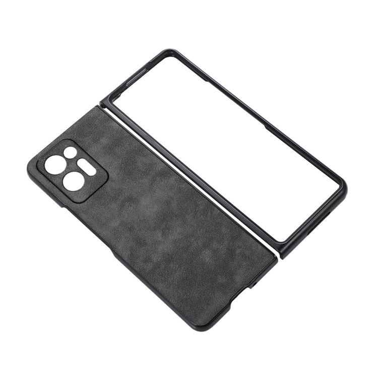 Black PU textured shockproof phone case with wide open cutout and camera slot