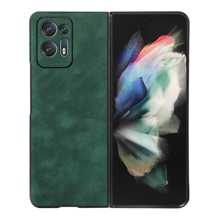 Green PU textured shockproof flip-style phone case with camera cutouts