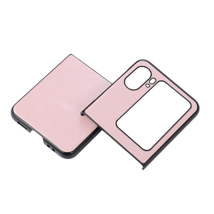 Pink OPPO Find N2 Flip flip phone case, shown open with camera and ports cutouts.