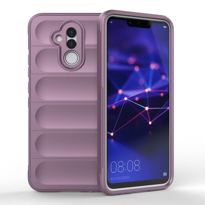 TPU flannel wallet-style phone case, purple, with camera cutout and card slots