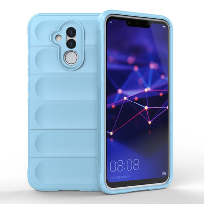 TPU flannel wallet-style phone case, light blue, with camera cutout and card slots