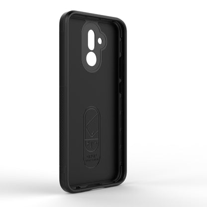 Black TPU phone case with flannel lining, dual-camera cutout on back
