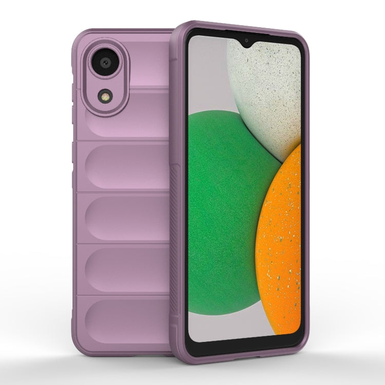 TPU flannel wallet-style phone case, purple, with camera cutout and card slots
