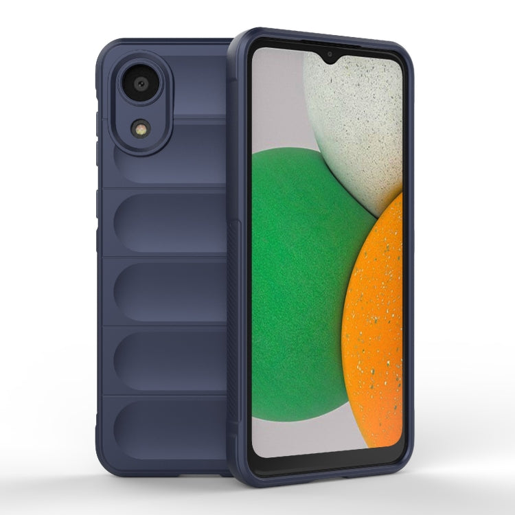 TPU flannel wallet-style phone case, dark blue, with camera cutout and card slots