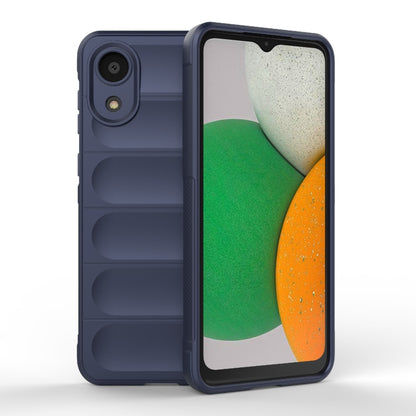 TPU flannel wallet-style phone case, dark blue, with camera cutout and card slots