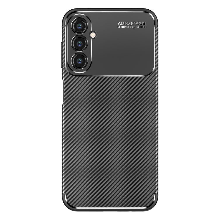 TPU phone case with carbon fiber texture, back camera cutouts, and AUTO FOCUS label