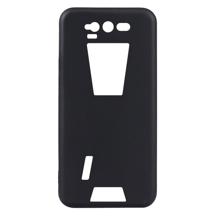 Black TPU phone case back with top speaker cutouts and bottom charging port opening