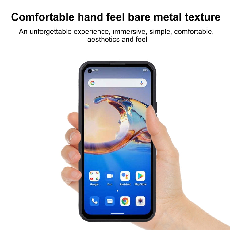 Phone with black TPU case held in hand, showing screen and side button cutouts