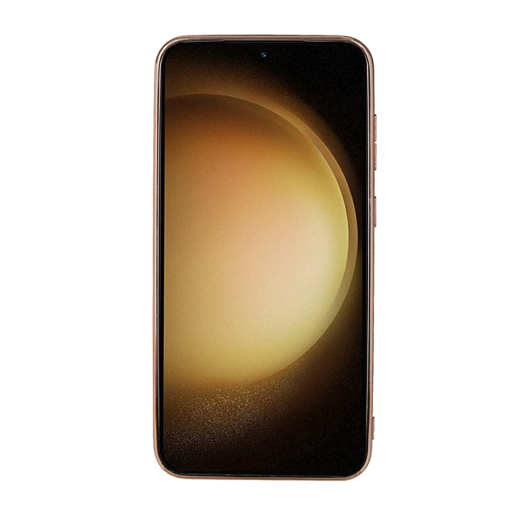 Genuine leather phone case, front view with screen cutout and slim edges