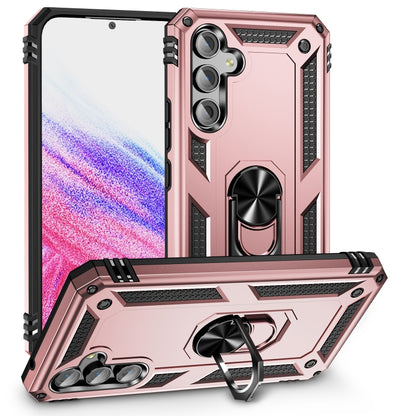Shockproof phone case with holder, rugged TPU/PC armor in pink and black