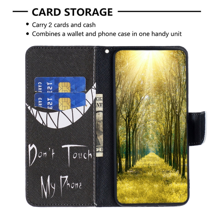 Folio leather phone case with card slots and forest landscape inside pocket