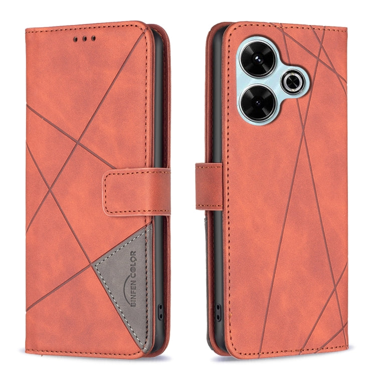 Magnetic Buckle Rhombus Texture Leather Phone Case, For Xiaomi Poco M6 4G / Redmi 13 4G, For Xiaomi Redmi Note 13 Pro 4G Global, For Xiaomi Poco M6 Pro 4G, For Xiaomi Redmi A3, For Xiaomi Redmi Note 13 4G Global, For Xiaomi Redmi K70E                  ...