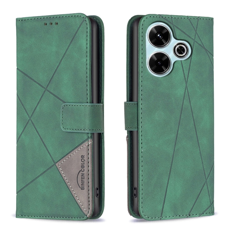 Magnetic Buckle Rhombus Texture Leather Phone Case, For Xiaomi Poco M6 4G / Redmi 13 4G, For Xiaomi Redmi Note 13 Pro 4G Global, For Xiaomi Poco M6 Pro 4G, For Xiaomi Redmi A3, For Xiaomi Redmi Note 13 4G Global, For Xiaomi Redmi K70E                  ...